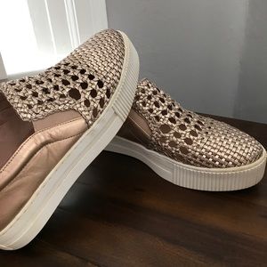 Rose gold Halogen leather platform sneaker